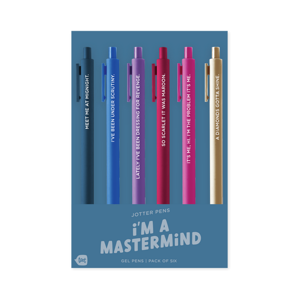 This vibrant 6-pen set is inspired by Taylor Swift lyrics, with quotes like “It’s me. Hi. I’m the problem, it’s me.” and “Meet me at midnight.” Each gel pen writes smoothly with quick-dry ink—perfect for journaling, note-taking, or gifting to your favorite Swiftie.