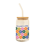 Can Glass w/ Lid + Straw