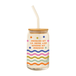 Can Glass w/ Lid + Straw