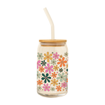 Can Glass w/ Lid + Straw