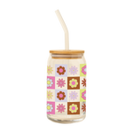 Can Glass w/ Lid + Straw