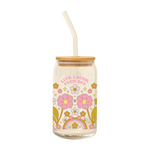 Can Glass w/ Lid + Straw