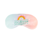 A picture of one cute, dreamy eyemask with gradient of light blue to blush pink, with the saying ""No More Mondays"