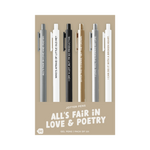 Inspired by moody lyrics and poetic feels, this 6-pen set pairs emotional honesty with smooth gel ink. Featuring quotes like “I cry a lot, but I’m so productive” and “Ditch the clowns, get the crown,” it’s perfect for your journal, planner, or heartbreak playlist notes.