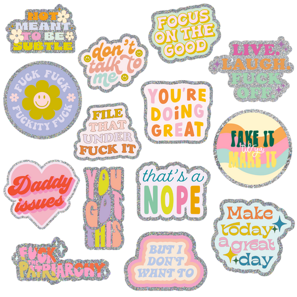 Non-Packaged Individual Glitter Stickers