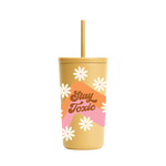 For the baddie who’s unapologetically extra. Sip with sass using the Stay Toxic Cold Cup, your daily reminder to embrace your chaos (with a smile). Wrapped in groovy retro tones and covered in daisies, this tumbler blends cute and chaotic energy in the best way. It’s got all the cold-cup essentials: double-walled insulation, matching lid and straw, and just the right amount of side-eye. Perfect for iced lattes, sparkling water, or something a little stronger—because who has time for growth when you look thi