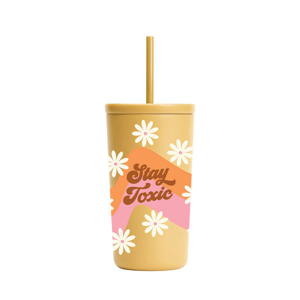 For the baddie who’s unapologetically extra. Sip with sass using the Stay Toxic Cold Cup, your daily reminder to embrace your chaos (with a smile). Wrapped in groovy retro tones and covered in daisies, this tumbler blends cute and chaotic energy in the best way. It’s got all the cold-cup essentials: double-walled insulation, matching lid and straw, and just the right amount of side-eye. Perfect for iced lattes, sparkling water, or something a little stronger—because who has time for growth when you look thi