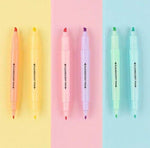 Pack of 6 Multi-colored double-sided highlighter set