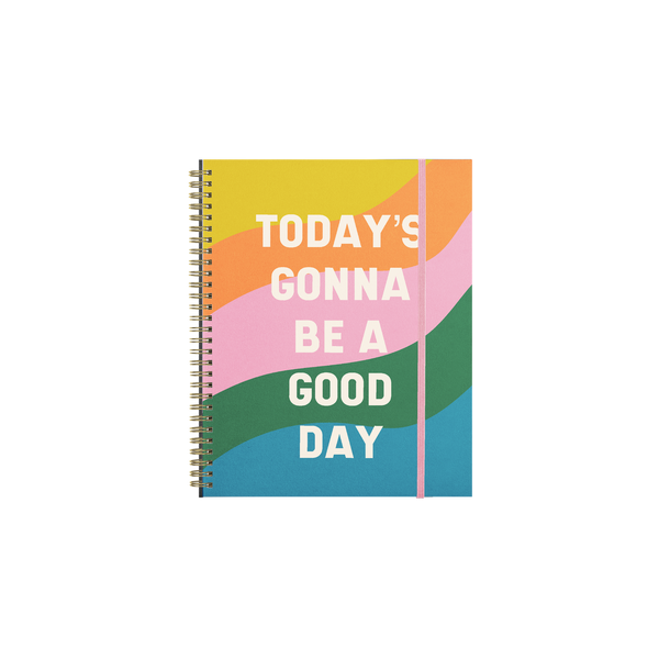 Wavy rainbow with "todays gonna be a good day" in all caps 