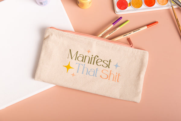 Manifest That Shit Small Canvas zipper bag