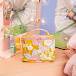 Gathering flowers pattern soulmate on a pink desk and misc items