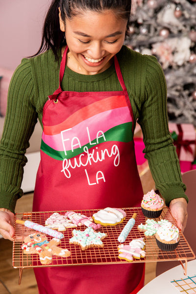 Red "FA LA fucking La" apron