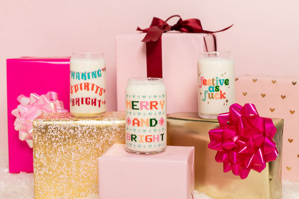 Holiday Can Glass w/Lid + Straw - Talking Out Of Turn