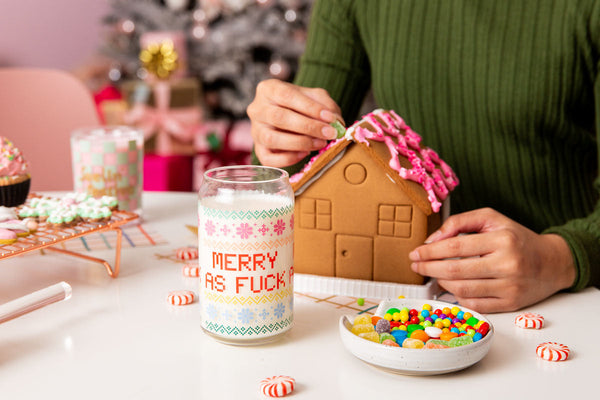 Holiday Can Glass w/Lid + Straw - Talking Out Of Turn