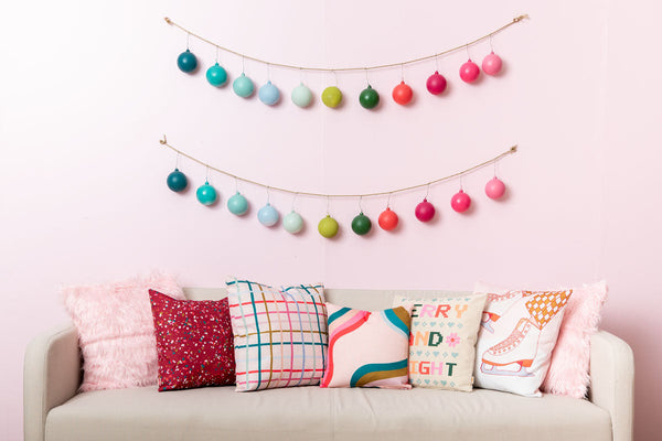 Holiday Pillows. Festive text pillows.