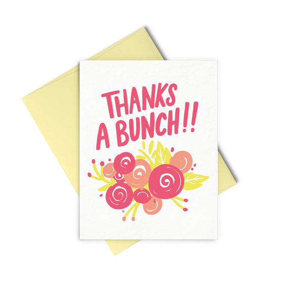 Thanks A Bunch is a cute thank you card with a neon yellow envelope.