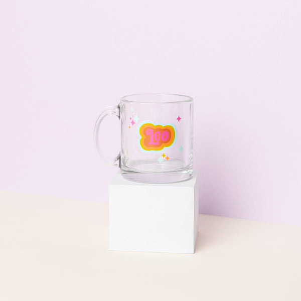 Astrology Clear Glass Mug on pedestal - Leo