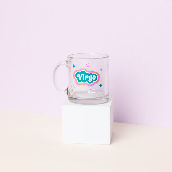 Astrology Clear Glass Mug on pedestal - Virgo
