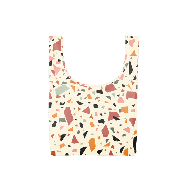 Twist and Shout Terrazzo Cream is a medium, cute reusable bag in cream with terrazzo pattern.