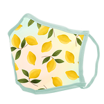A light ombre facemask with lemons and greenery. 