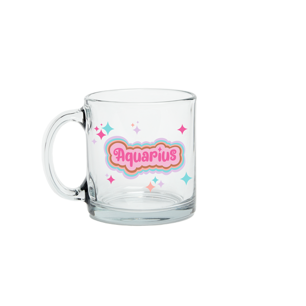 Astrology Clear Glass Mug - Aquarius