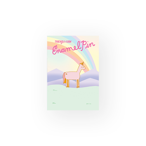 a pin enamel pin shaped like a cute unicorn 